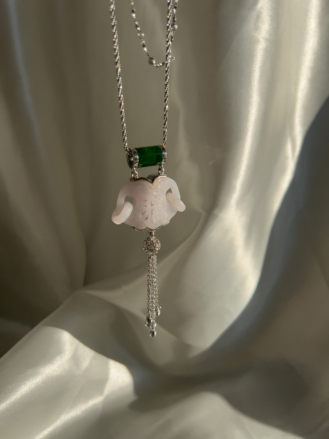 Water Jadeite Jade Amulet Pendant Necklace