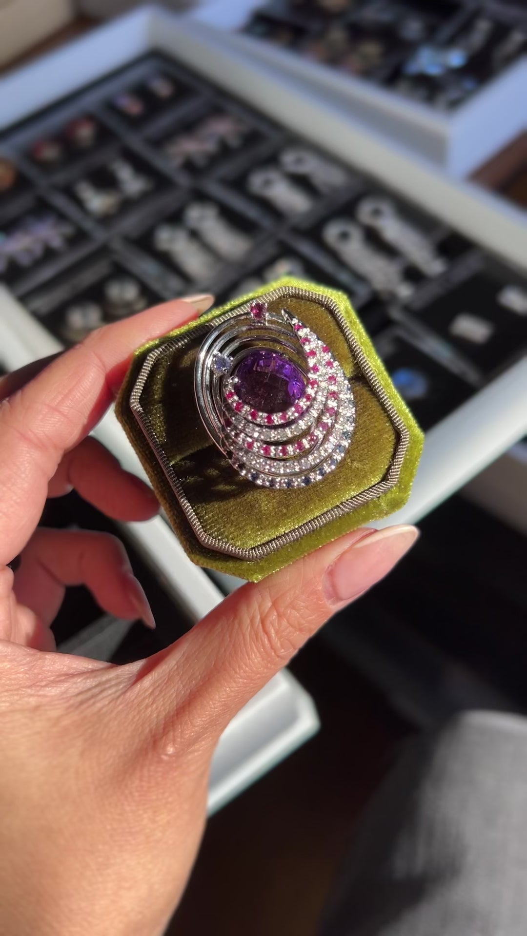 Purple Cosmo Amethyst Cocktail Ring