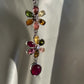 Multicolor Tourmaline Flowers Pendant Necklace