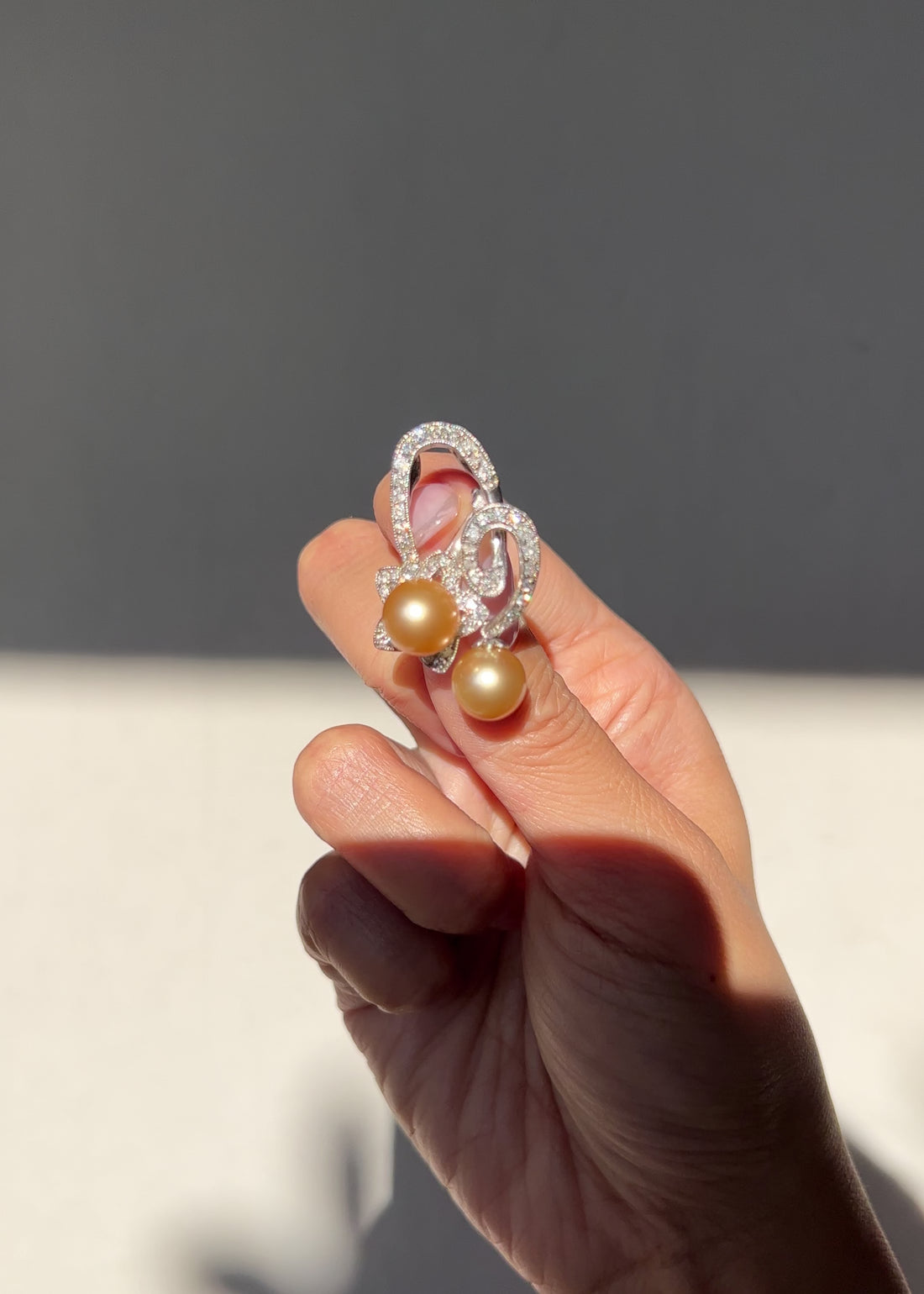 Whimsical Golden South Sea Pearl Pendant Brooch