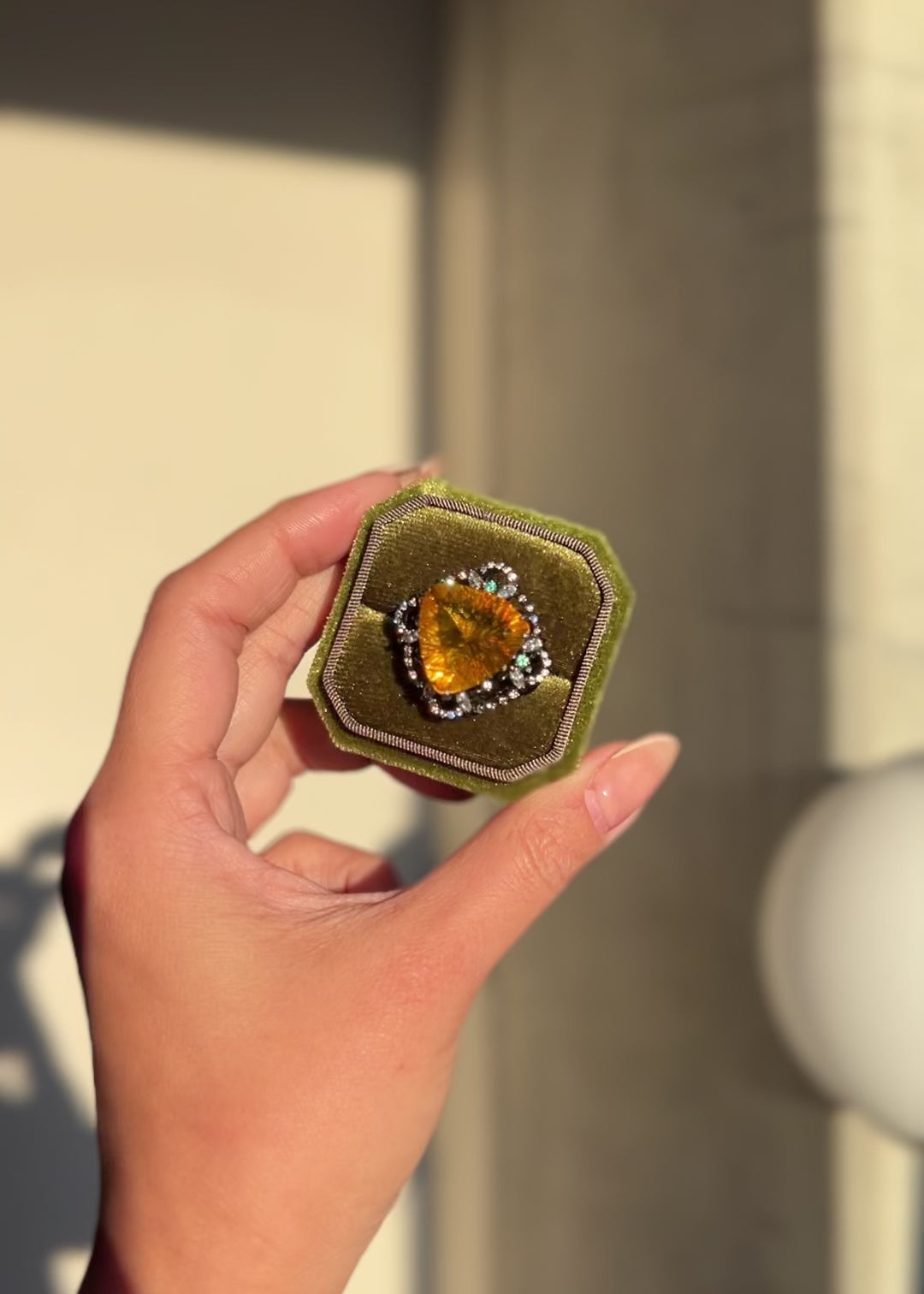 The Golden Moon Night Cocktail Ring