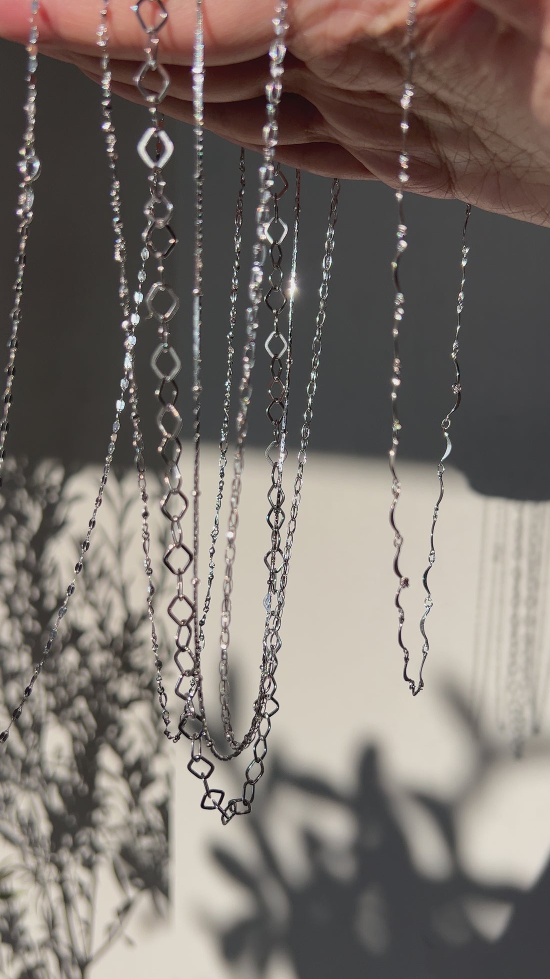 Solid 14k White Gold Delicate Chain Necklace