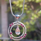Natural Morganite and Rhodolite Garnet Pendant Necklace with Sapphires