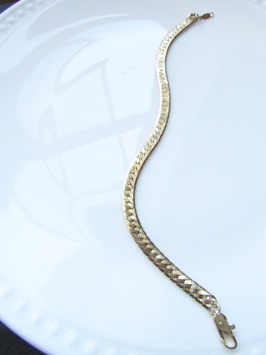 Thick Seperated Texture 18k Gold Plated Anklet