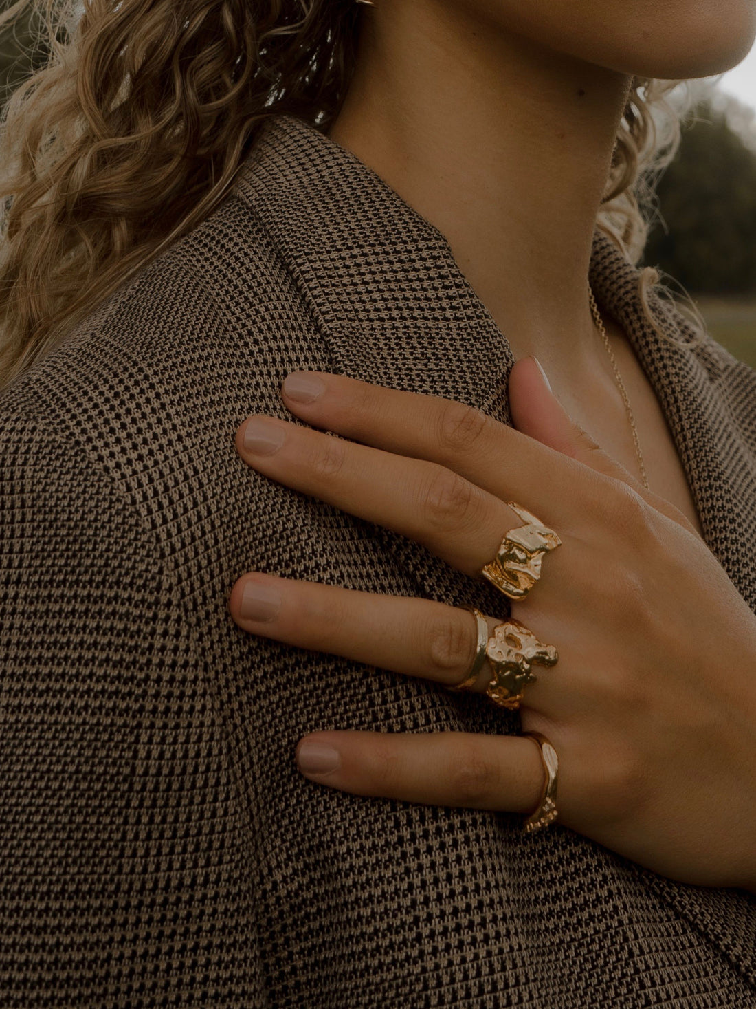 Molten 18k Gold Vermeil Wide Band Ring