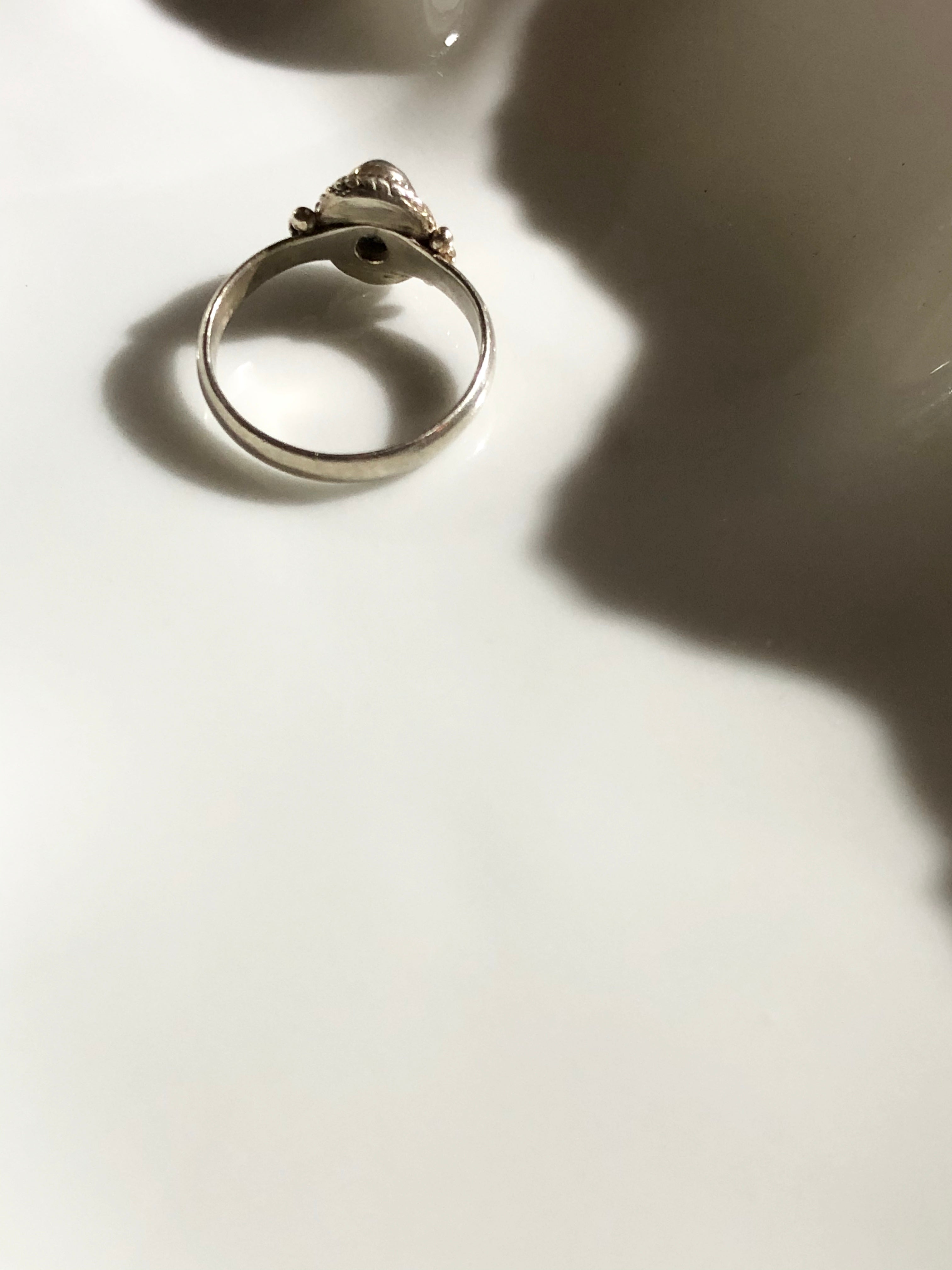 Victorian Oval Rainbow Moonstone Silver Cocktail Ring
