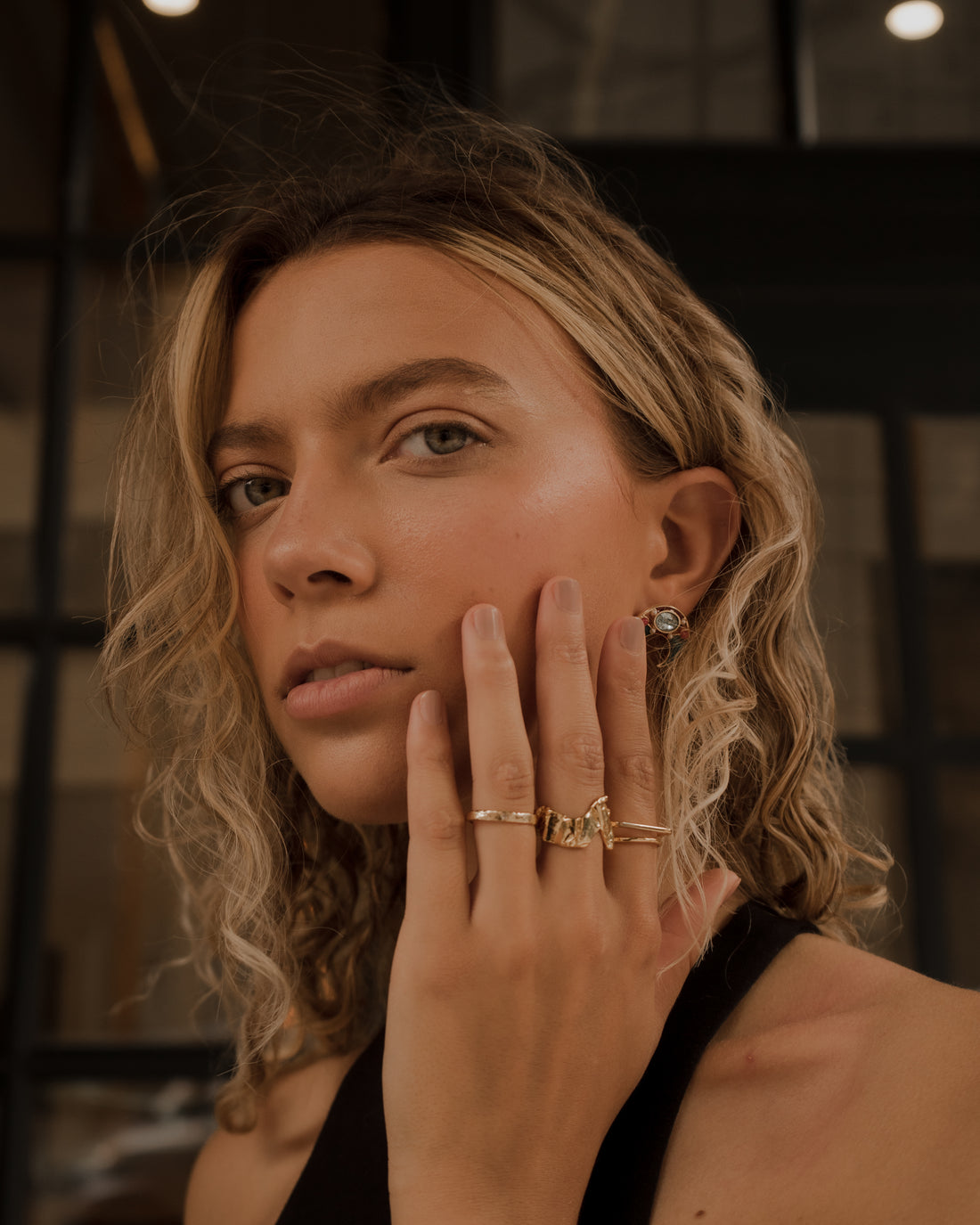 Esther Hammered 18k Gold Ring (Size 7)