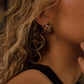 Sun Moon Gold Statement Earrings