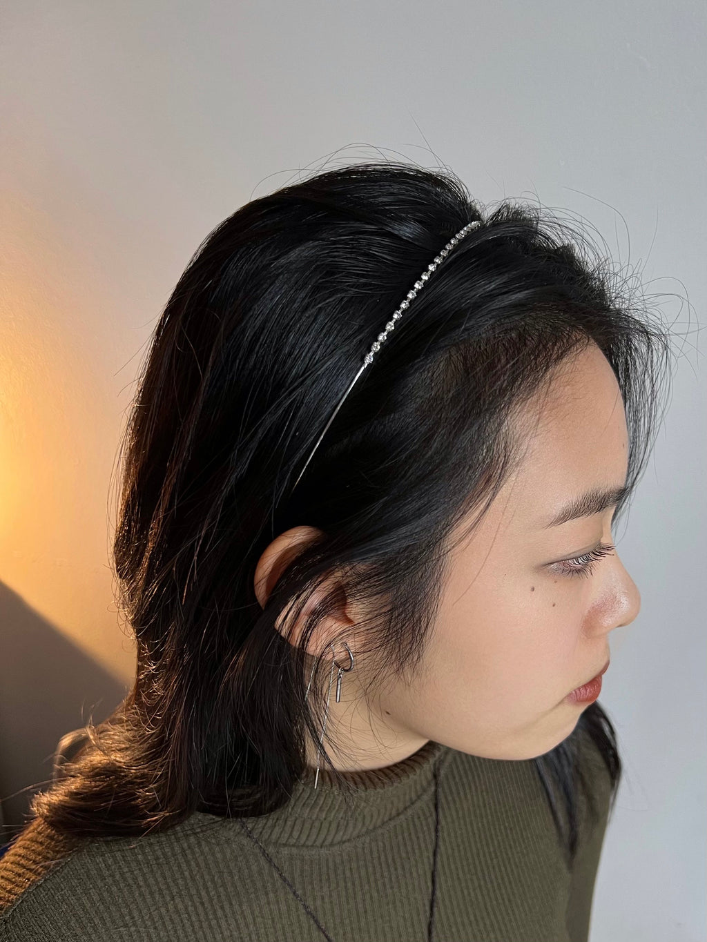 Dainty Sparkled Crystals Silver Headband