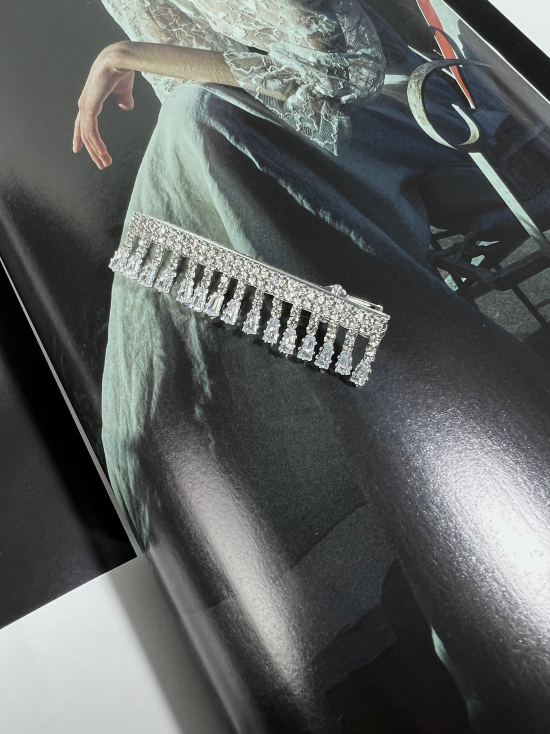 Vintage Crystals Fringe Hair Clip Barrette