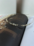 Art Deco White Cat-eye Crystals Gold Headband