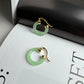 Light Green Jade Gold Hoop Earrings