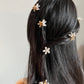 Floral Daisy Pearl Gold Hair Claw