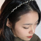 Leaf White Cat-eye Crystals Gold Headband