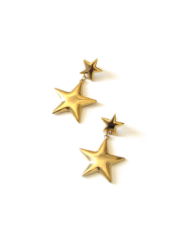 Stars Gold Statement Earrings