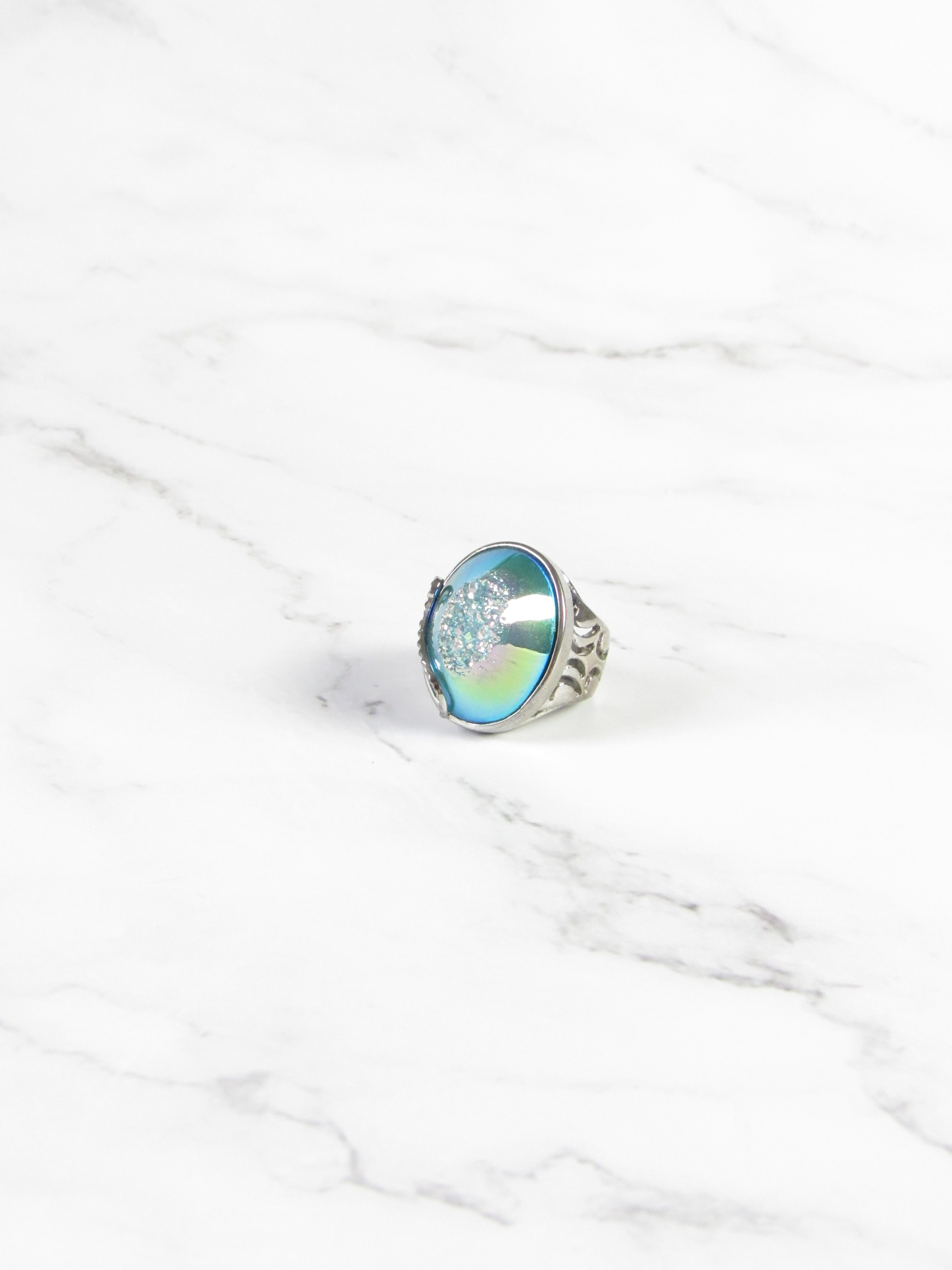 Rhodium Statement Ring