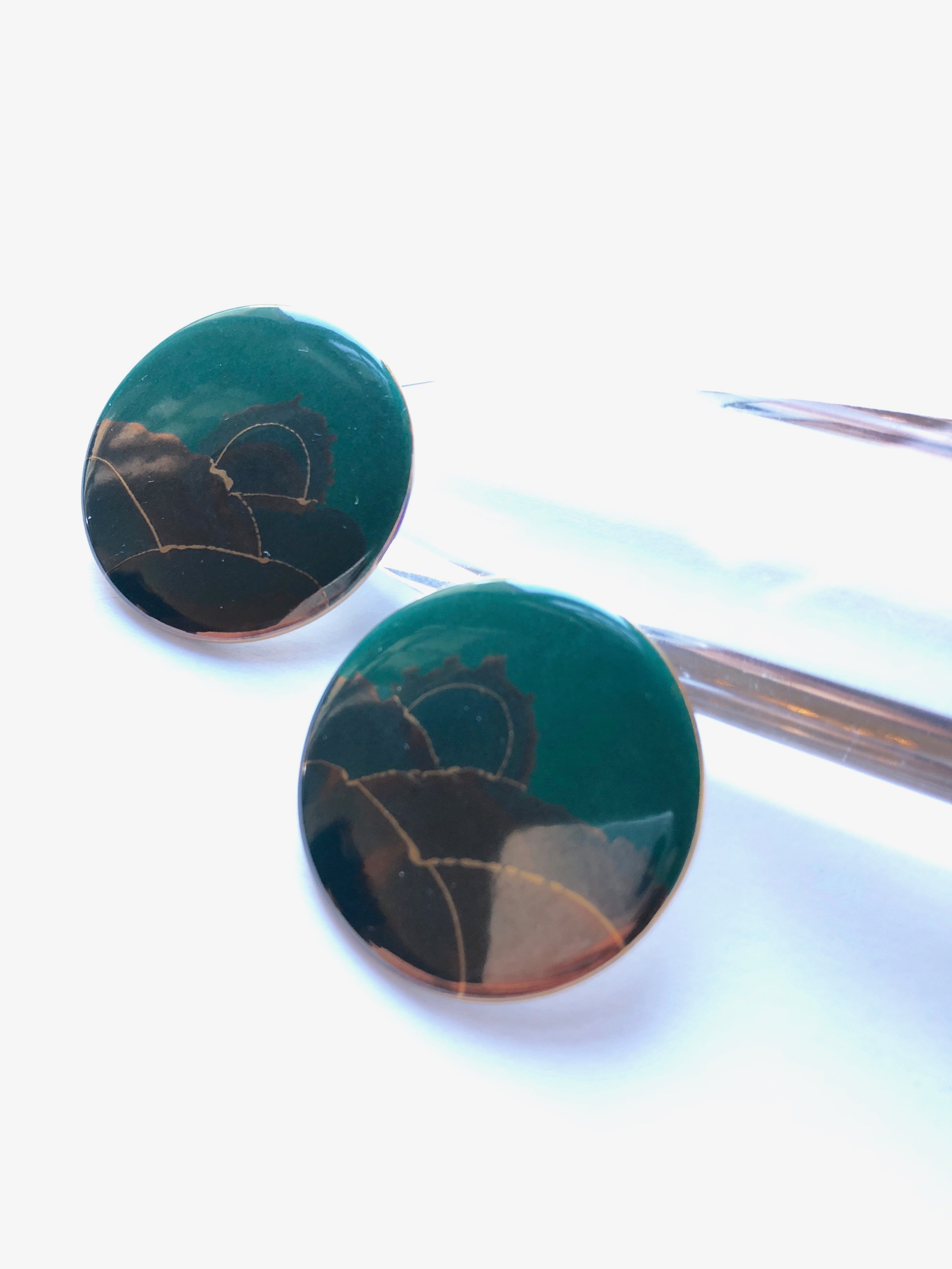 80s Lush Reflection Disc Statement Earrings