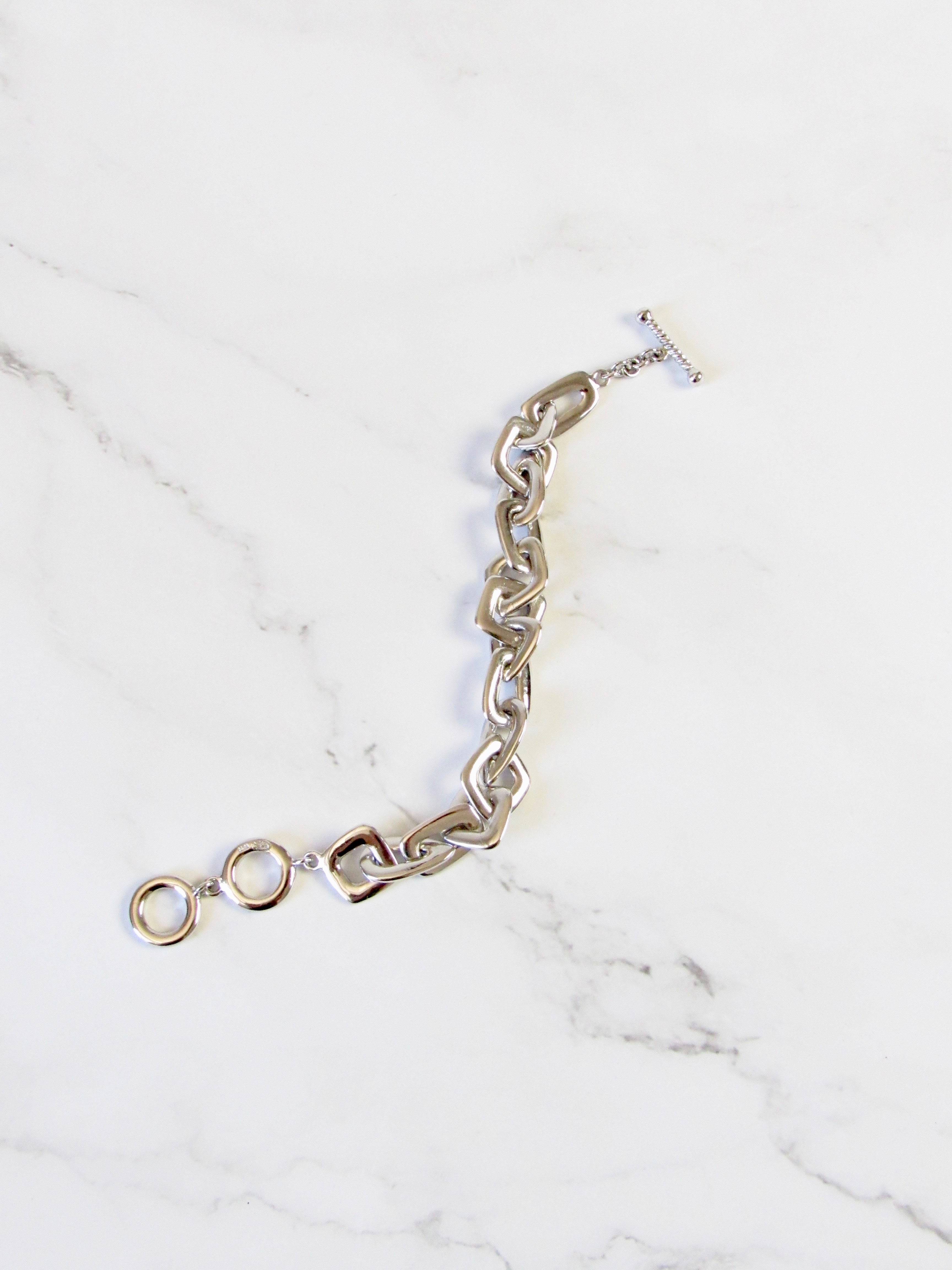 Geometric Silver Cable Chain Bracelet