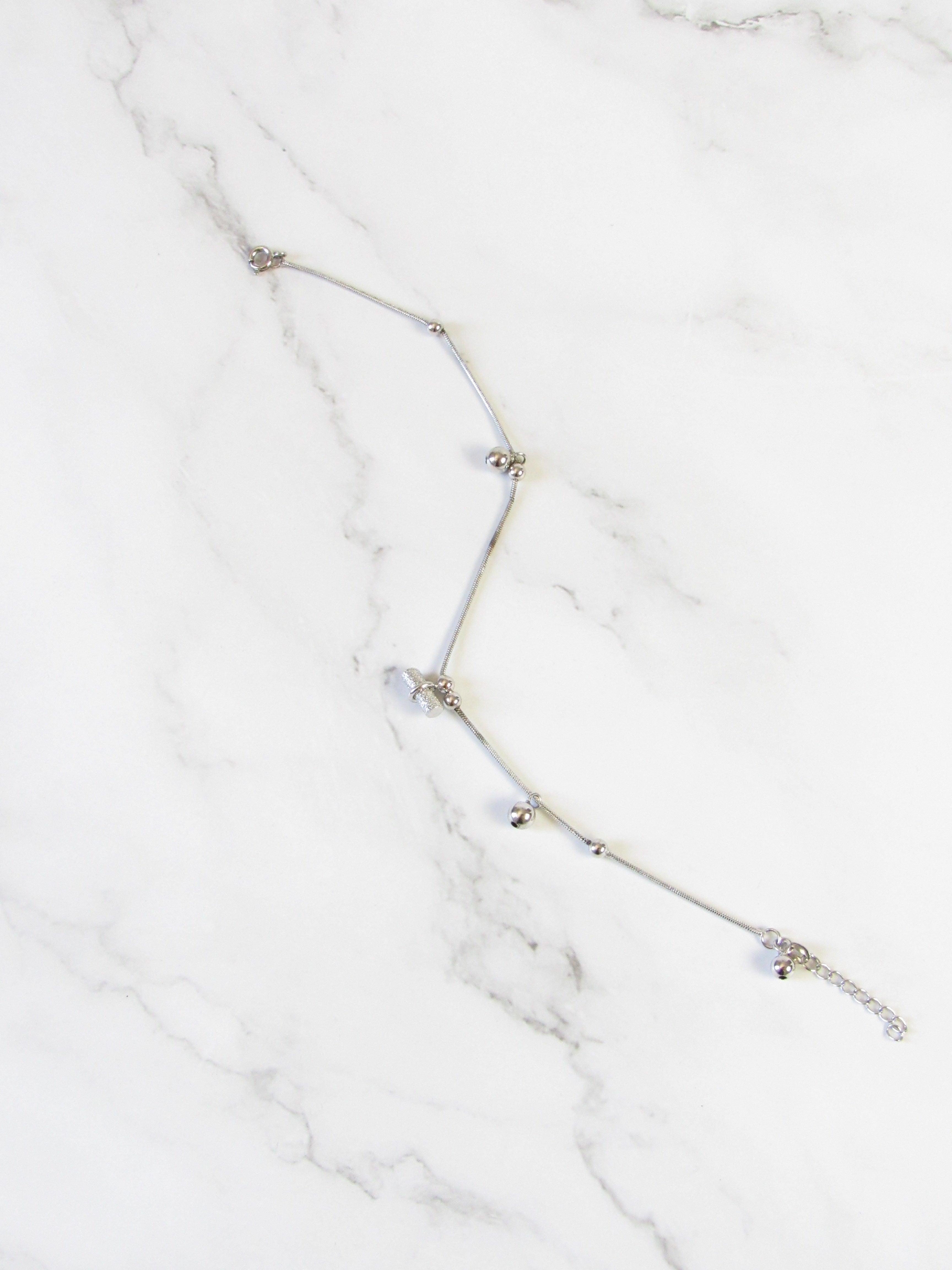 Dainty Silver Charm Anklet