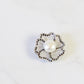 Cream White Button Pearl Flower Pendant Brooch