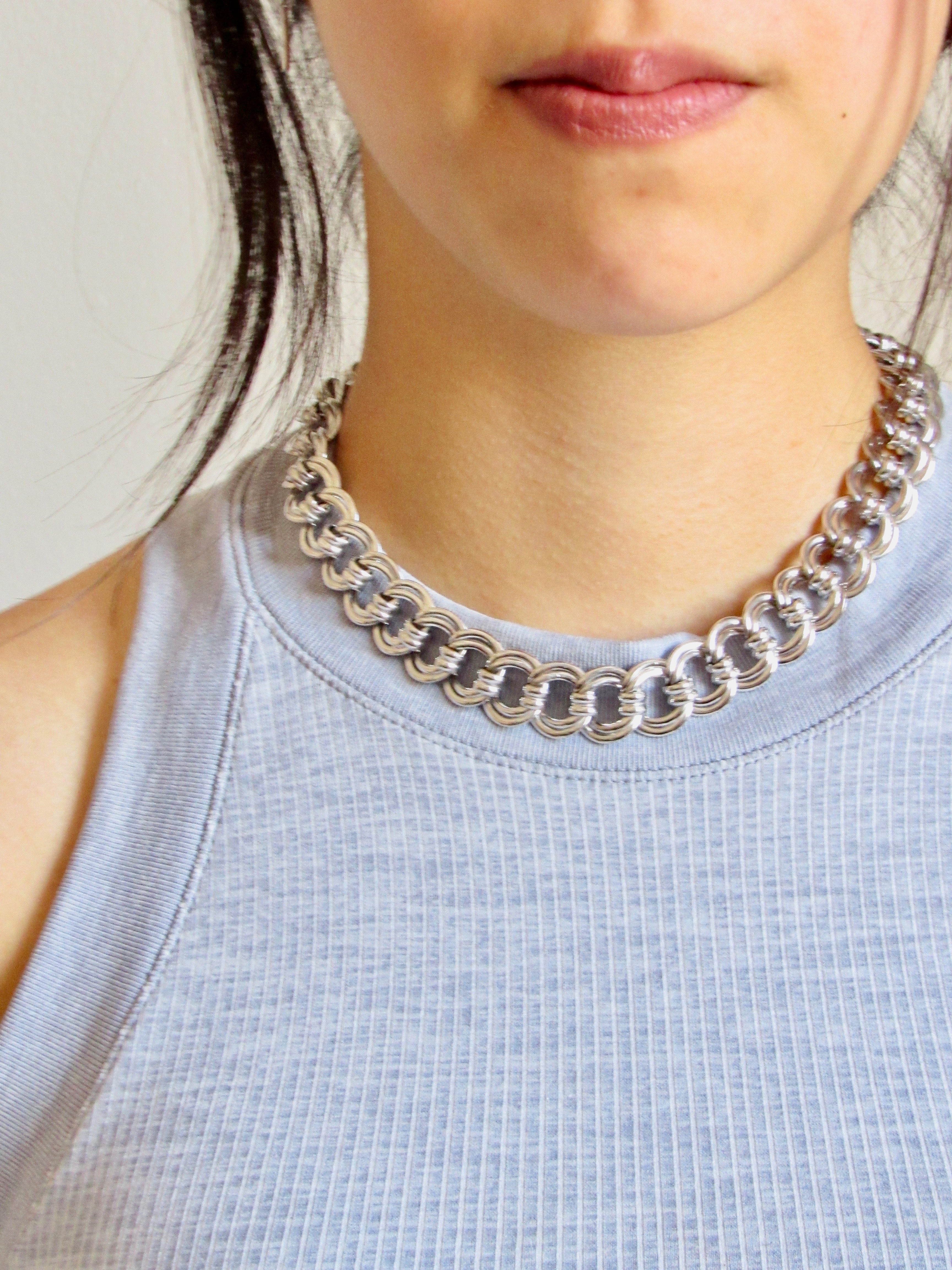 Cable Chain Silver Chunky Necklace