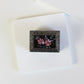 Rectangle Shape Pink Flower Mother of Pearl Lacquer Trinket Box