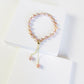 Rose Pink Genuine Baroque Pearl Beads Gold Bracelet