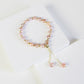 Rose Pink Genuine Baroque Pearl Beads Gold Bracelet
