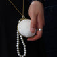 White Seashell Gold Pendant Necklace Purse