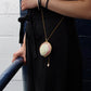 Polished Seashell Gold Pendant Necklace Purse
