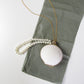 White Seashell Gold Pendant Necklace Purse