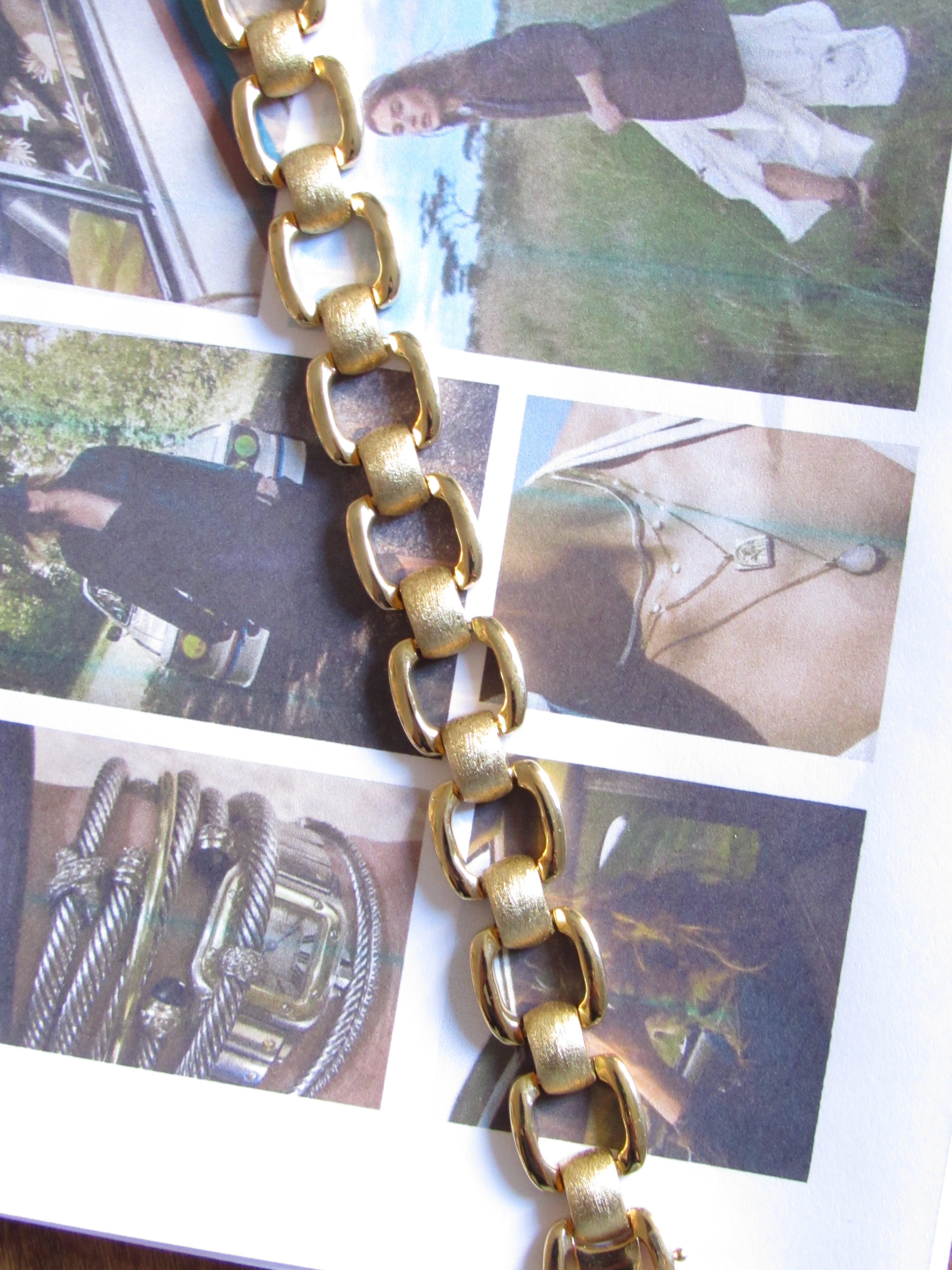 Vintage Gold Vermeil Statement Linked Bracelet