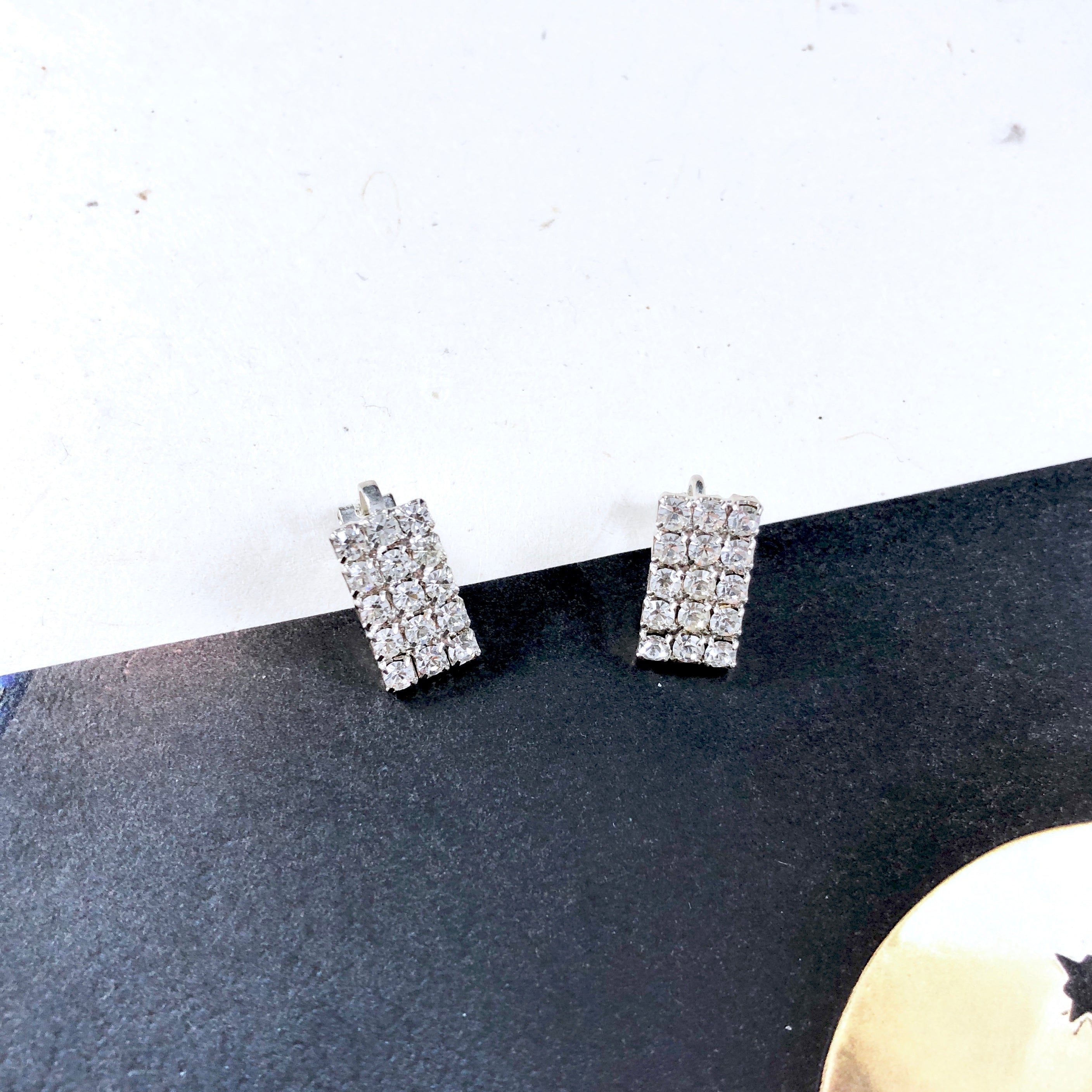 Classic Vintage Old Hollywood Rhinestones Ear Clips