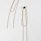 Minimal Black Enamel Dot Drop Earrings Gold