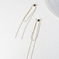 Minimal Black Enamel Dot Drop Earrings Gold