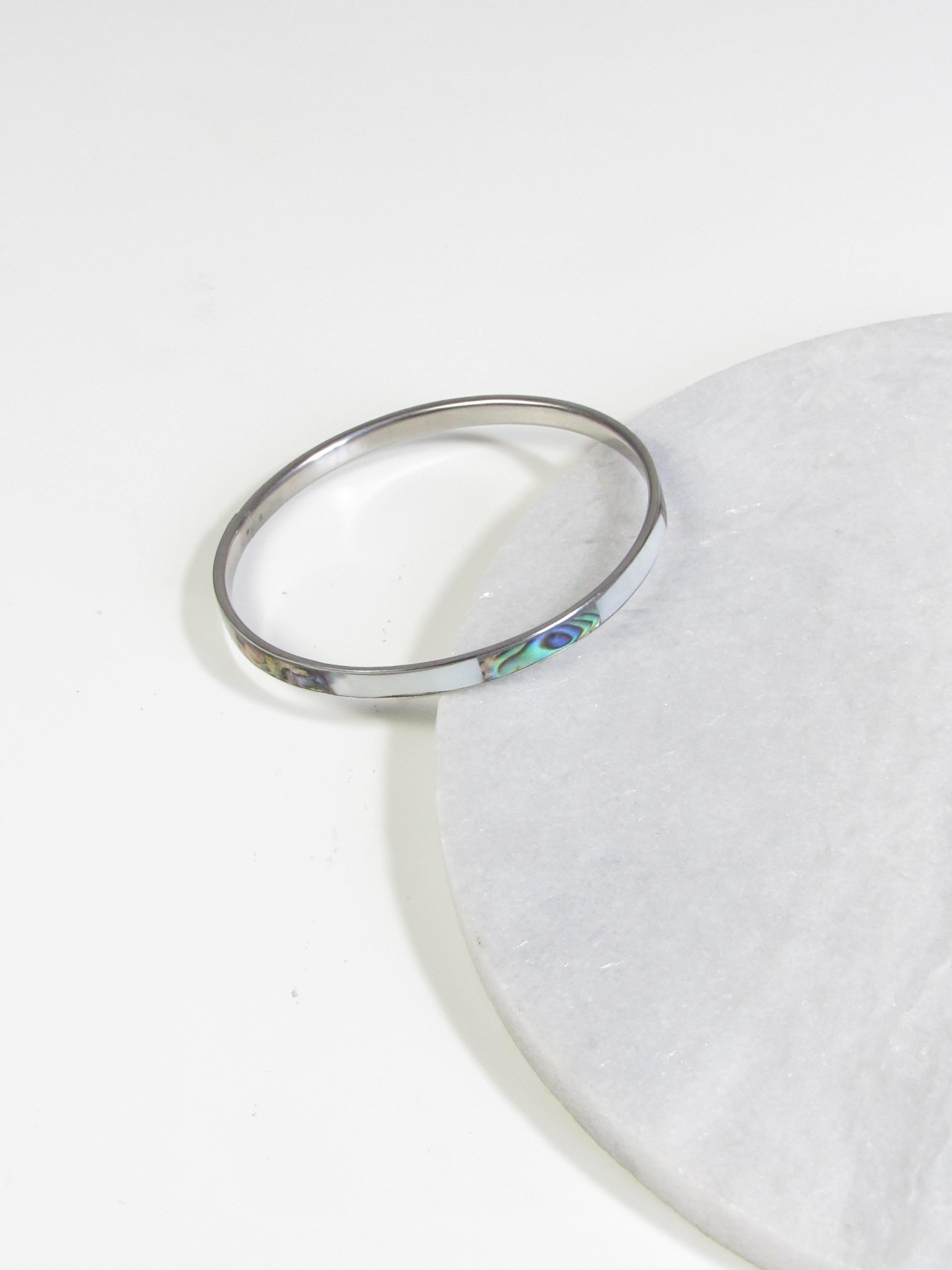 Mother Of Pearl 925 Sterling Silver Bangle
