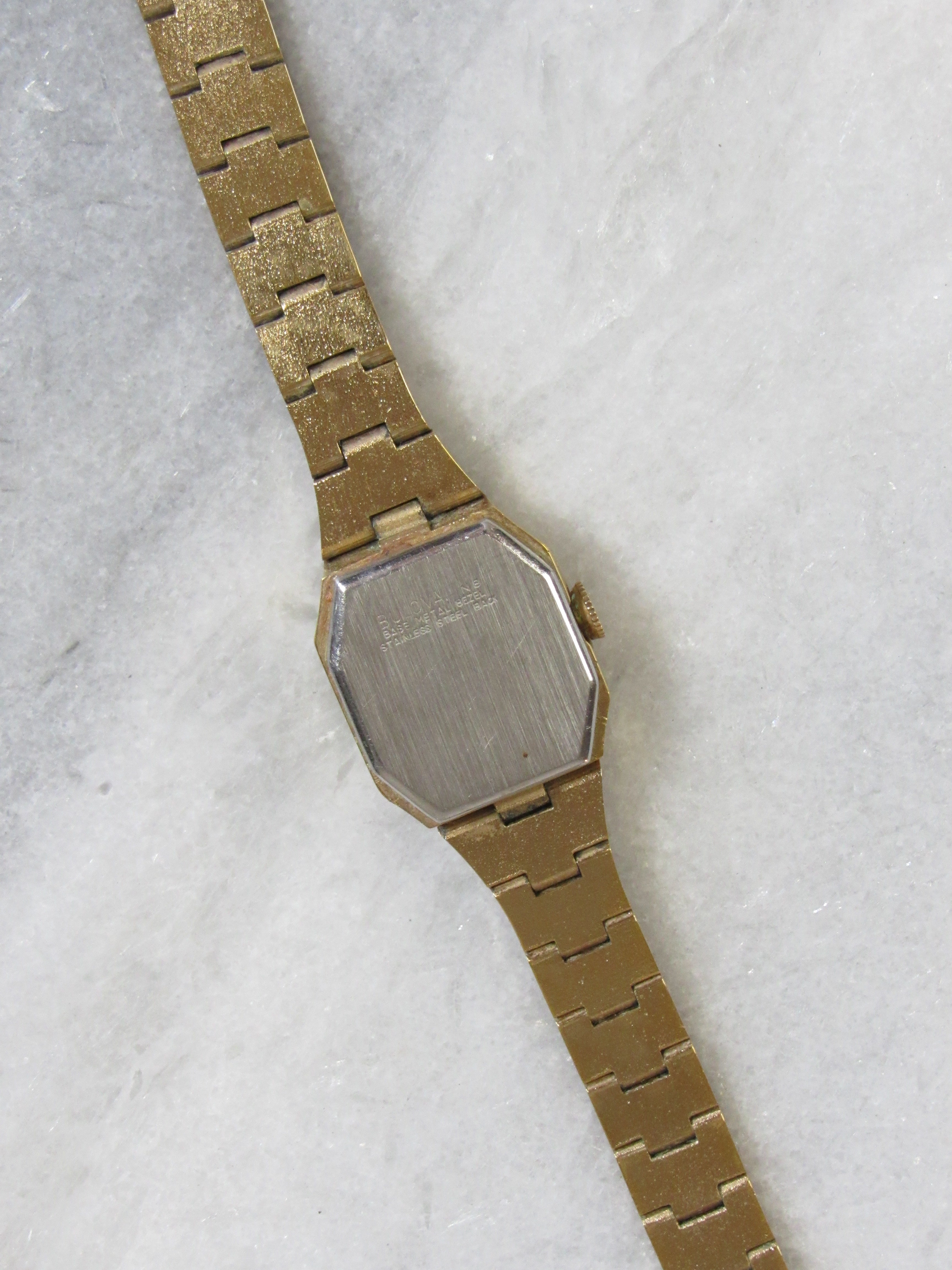 Bulova Accutron Square 18k Gold Plated Mechanical Ladies Watch