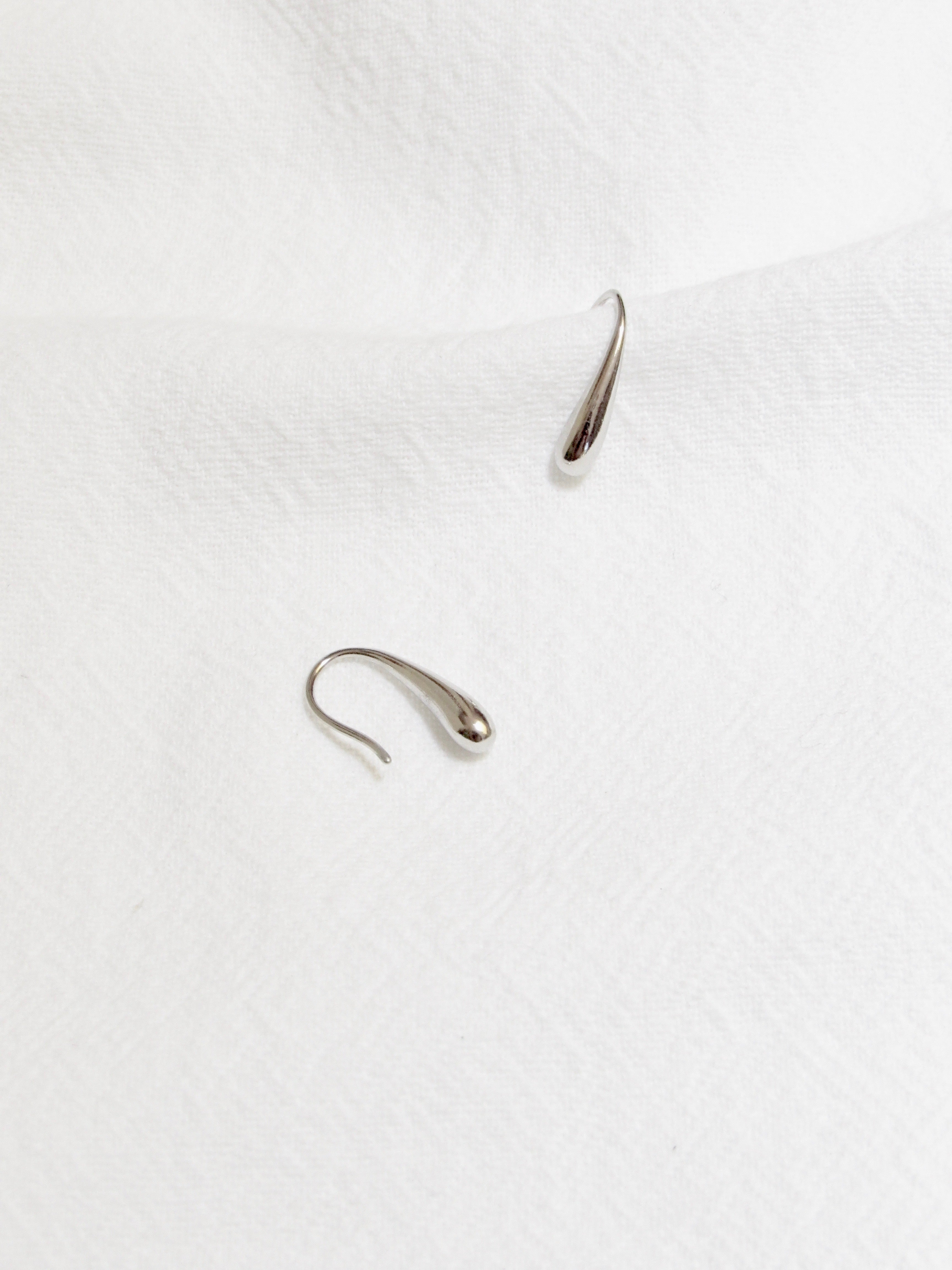 Minimal Comma Silver Hook Earrings