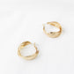 Twisted Stripes Gold Hoop Earrings