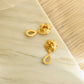 Desert Rose Teardrop Gemstone Pearl Gold Earrings
