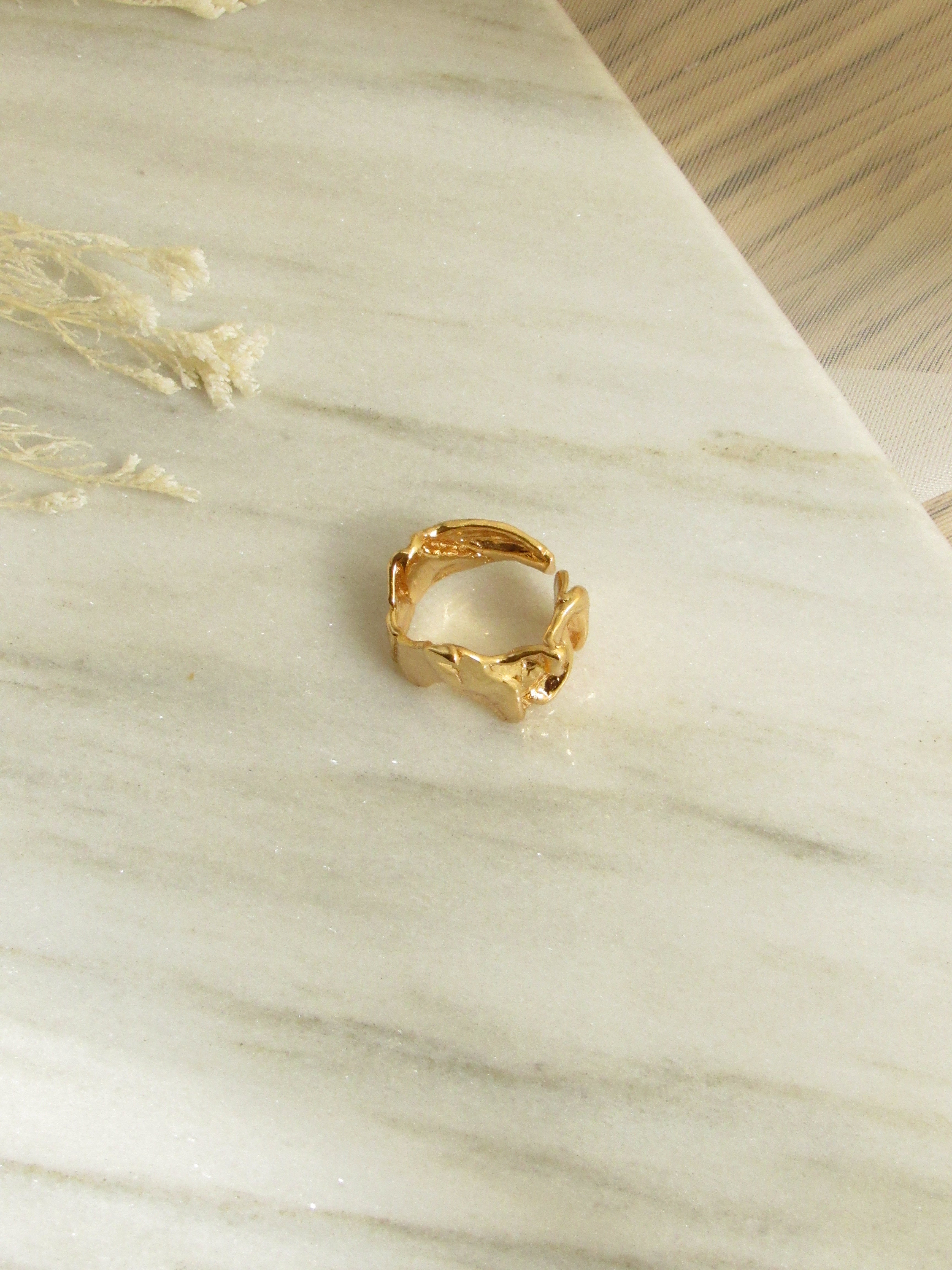Molten 18k Gold Vermeil Wide Band Ring