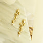 Floral Bunch Pearl Drop Earrings in Gold