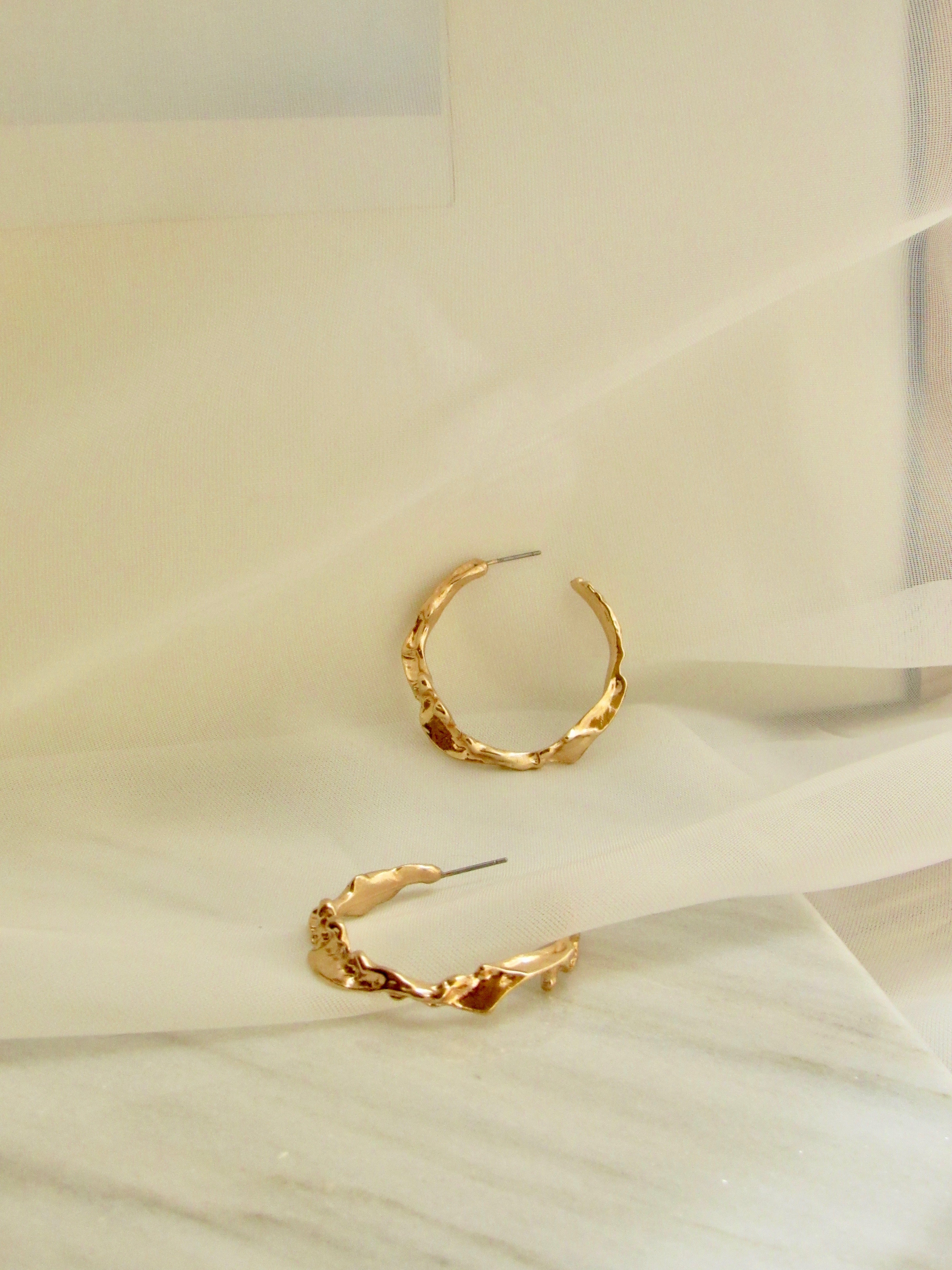 Molten 18k Gold Vermeil Hoop Earrings