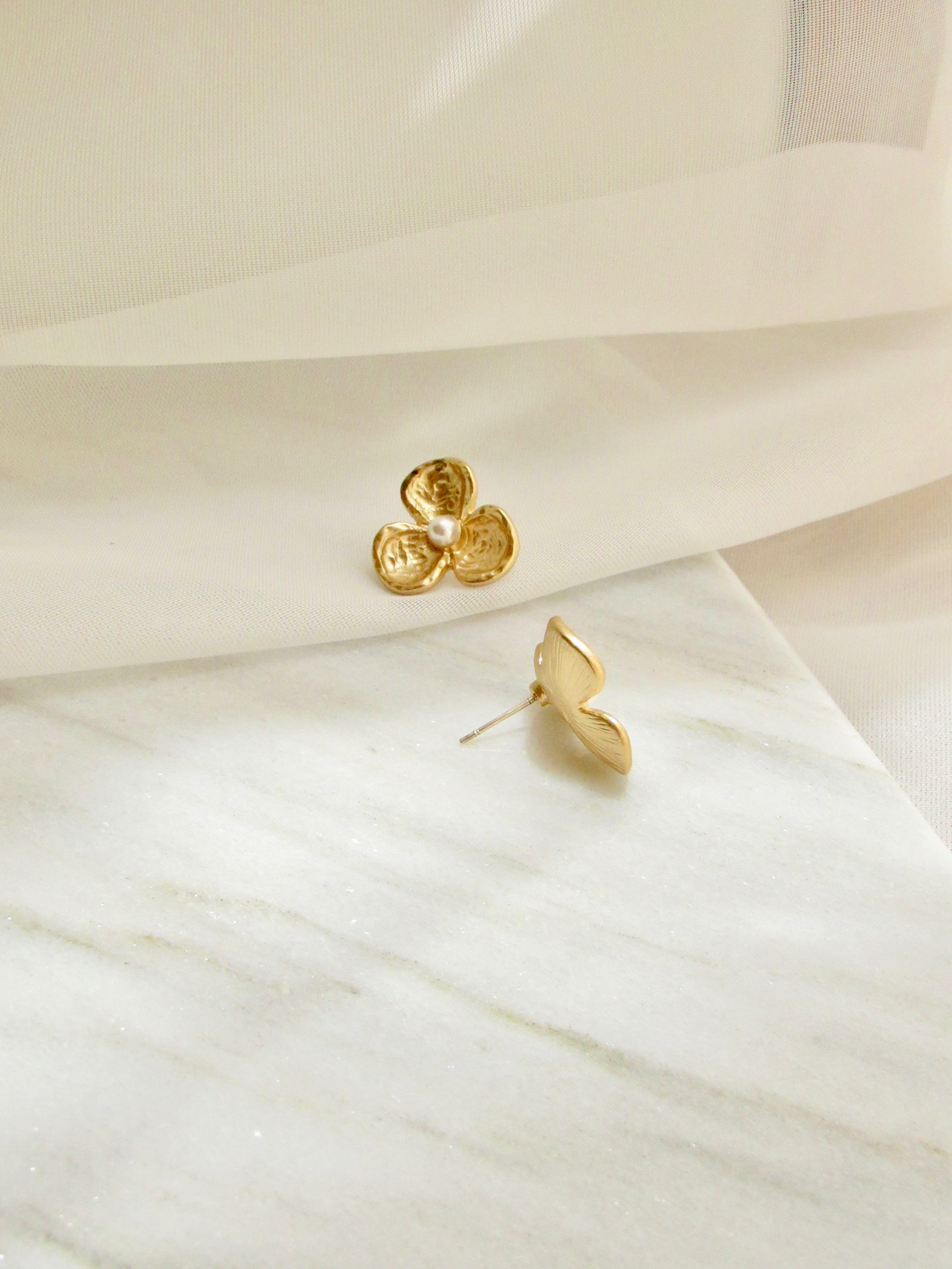 Floral 18k Gold Vermeil Statement Earrings