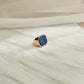 Chunky Square Blue Gemstone Gold Signet Ring