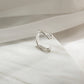 Silver Double band design Square Ring