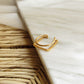 Gold Double Band Design Square Ring