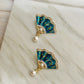 Brisé Fan with Pearl Gold Drop Earrings