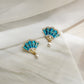Brisé Fan with Pearl Gold Drop Earrings