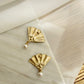 Brisé Fan with Pearl Gold Drop Earrings